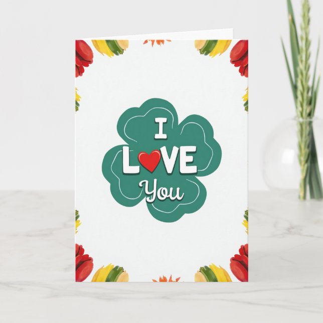 Heartfelt Floral Love You Card (Front)