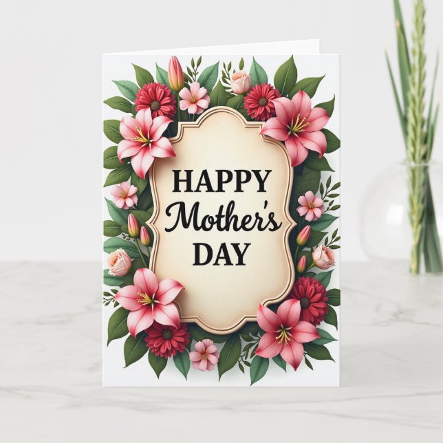 Heartfelt Floral Message Card (Front)