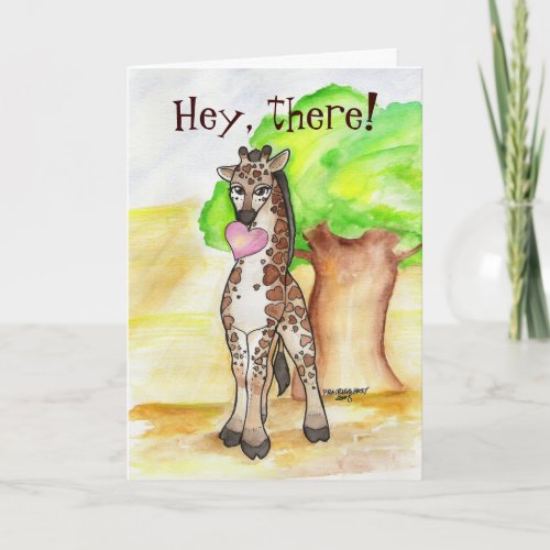 Heartfelt Giraffe Valentines Card