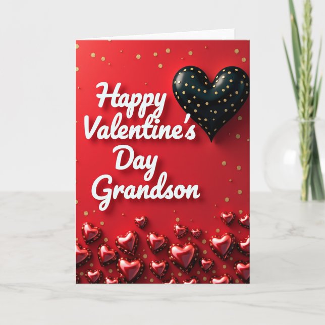 Heartfelt Glitter Grandson Card (Front)