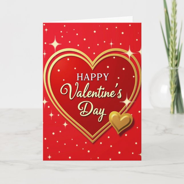 Heartfelt Gold Valentine Card (Front)