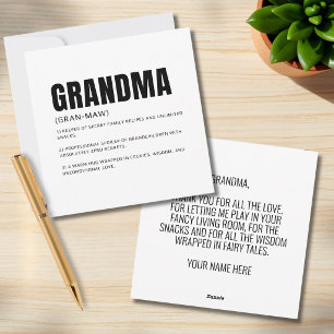 Heartfelt Grandma Definition Greeting Holiday Card