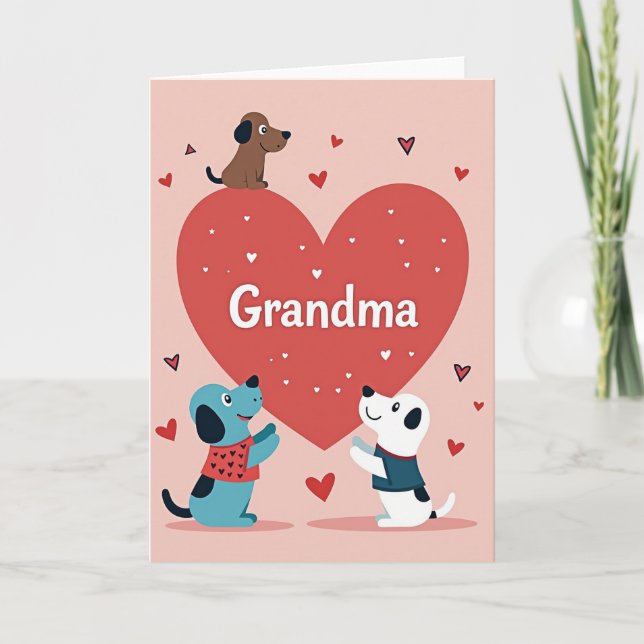 Heartfelt Grandma Dog Love Card (Front)