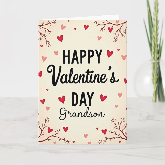 Heartfelt Grandson Vintage Card (Front)