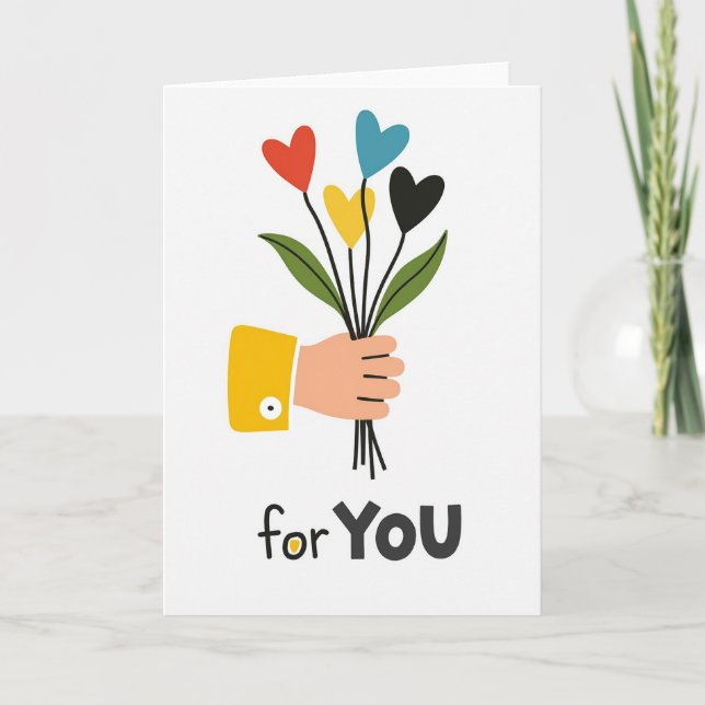 Heartfelt Graphic Flower Card (Front)