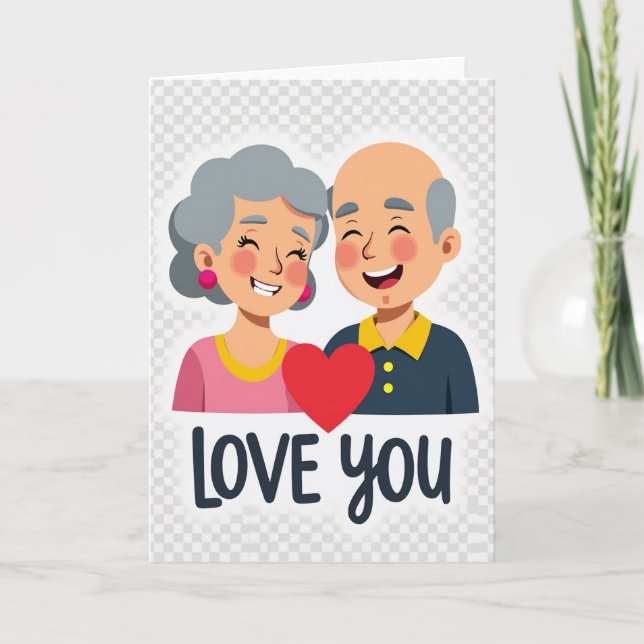 Heartfelt Graphic Love You Card (Front)