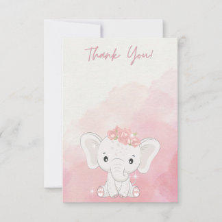 Heartfelt Gratitude, Adorable Elephant  Thank You Card