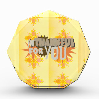 Heartfelt Gratitude: "Thankful For You" with Love, Acrylic Award