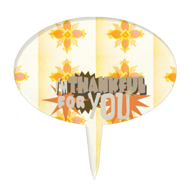 Heartfelt Gratitude: "Thankful For You" with Love, Cake Topper (Front)