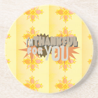 Heartfelt Gratitude: "Thankful For You" with Love, Drink Coaster