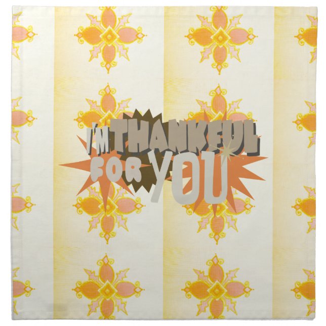 Heartfelt Gratitude: "Thankful For You" with Love, Napkin (Front)