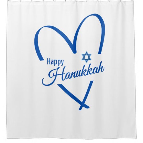Heartfelt Hanukkah Shower Curtain