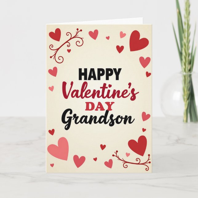 Heartfelt Hearts Grandson Card (Front)