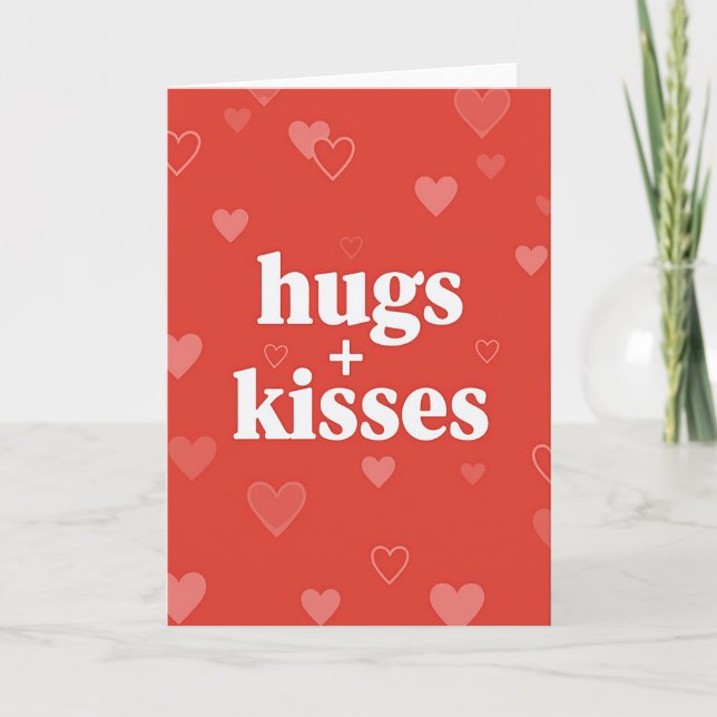 Heartfelt Hugs Kisses Style Card (Front)