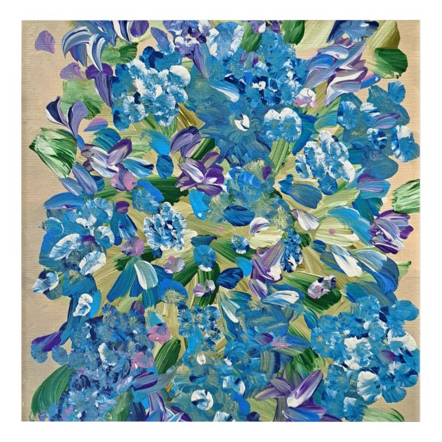 Heartfelt Hydrangea Floral Acrylic Wall Art (Front)