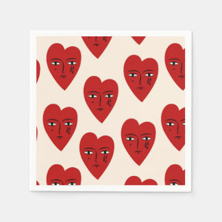 "Heartfelt Impressions: Heart Printed Paper Napkin