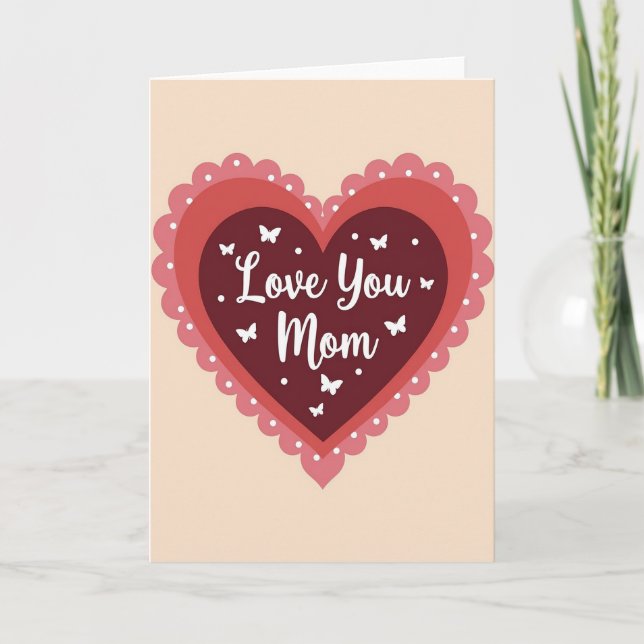 Heartfelt Layered Love Mom Card (Front)
