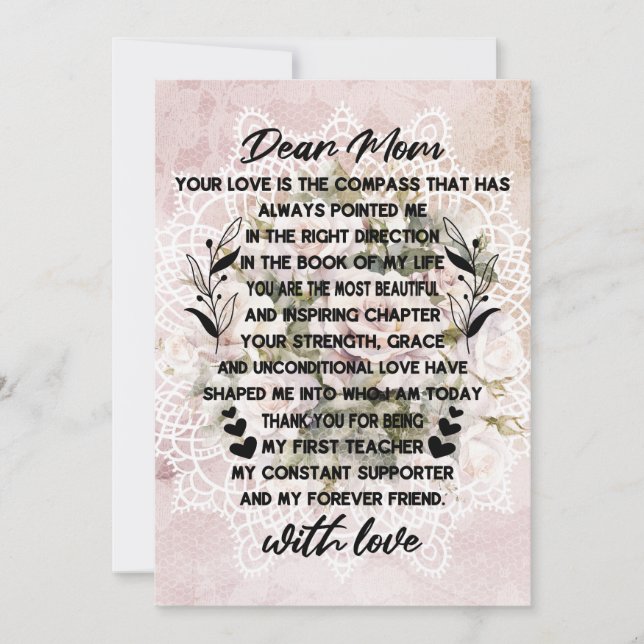 Heartfelt Letter to Mom Holiday Card (Front)