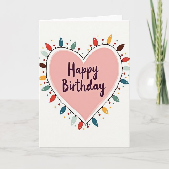Heartfelt Lights Birthday Card (Front)