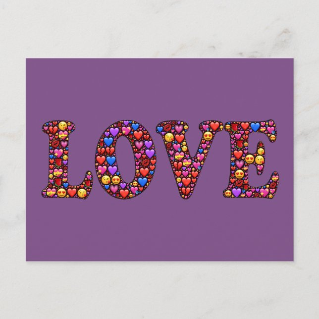 Heartfelt Love Colorful Postcard (Front)