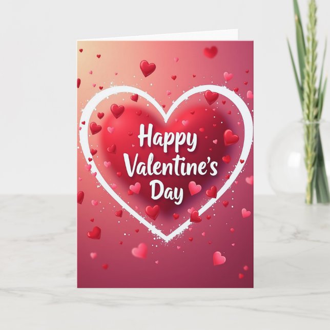 Heartfelt Love Heart Valentine Card (Front)