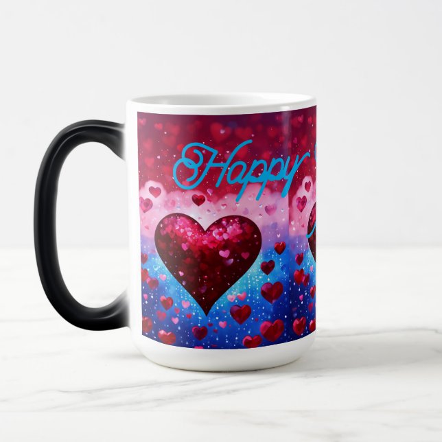 "Heartfelt Love Print Mug - Romantic Ceramic mug. (Left)