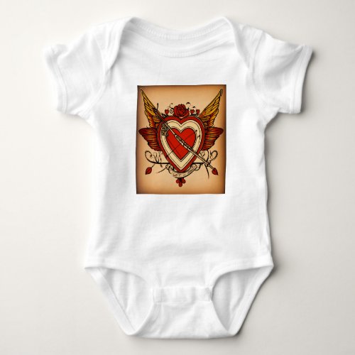 Heartfelt Love T_Shirt Design Baby Bodysuit