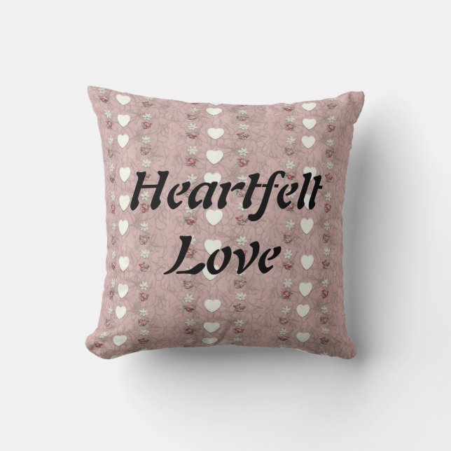 Heartfelt Love Throw Pillow (Front)