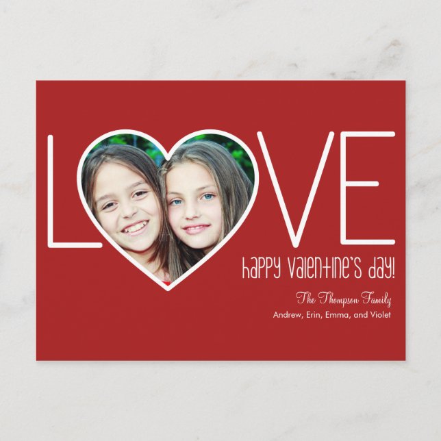 Heartfelt Love Valentine's Day Post Card (Front)