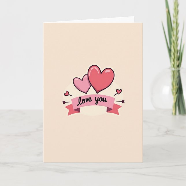 Heartfelt Love You Hearts Card (Front)