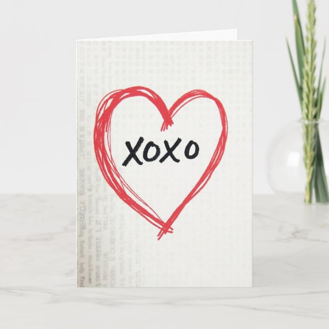 Heartfelt Marker Xoxo Love Card (Front)