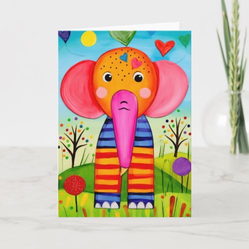 Heartfelt Meadow Wanderer Cute Kids Birthday Card