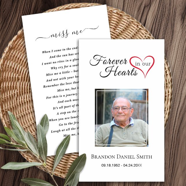 Heartfelt Memorial Prayer Card with Photo (Creator Uploaded)