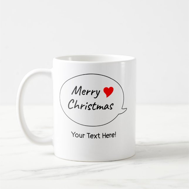 Heartfelt Merry Christmas Hearts Coffee Mug (Left)
