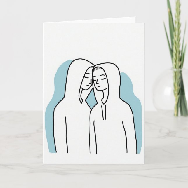 Heartfelt Minimalist Embrace Card (Front)