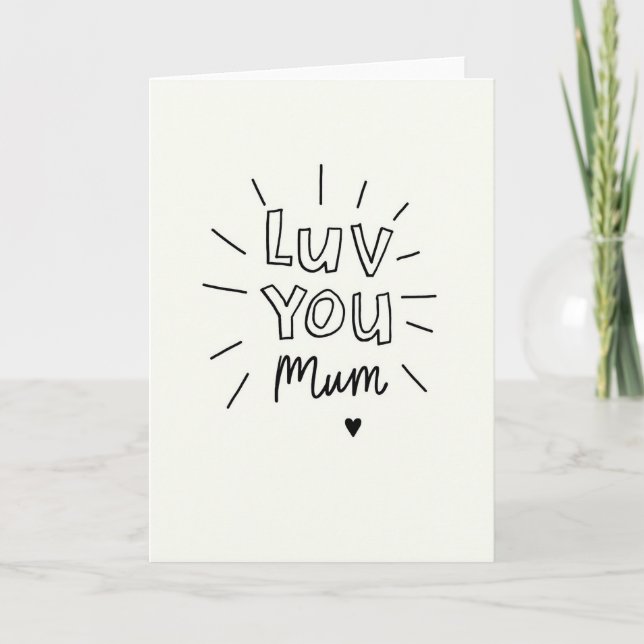 Heartfelt Minimalist Mum Card (Front)