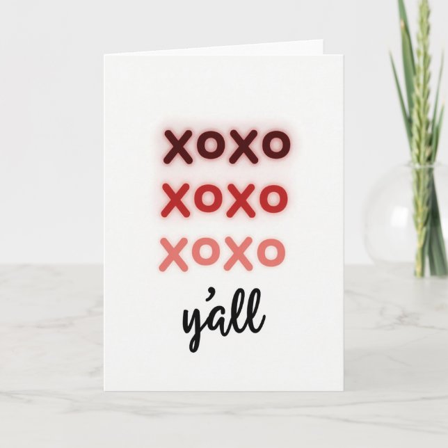 Heartfelt Minimalist Xoxo Yall Card (Front)