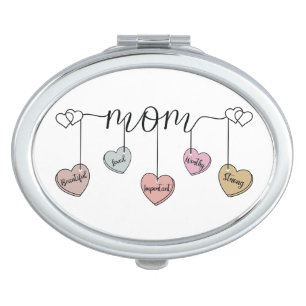 Heartfelt Mom Heart Charm: Mother's Day & Birthday Compact Mirror