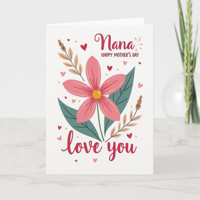Heartfelt Moms Day Floral Card (Front)