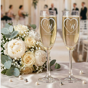 Heartfelt Monogram Champagne Flute