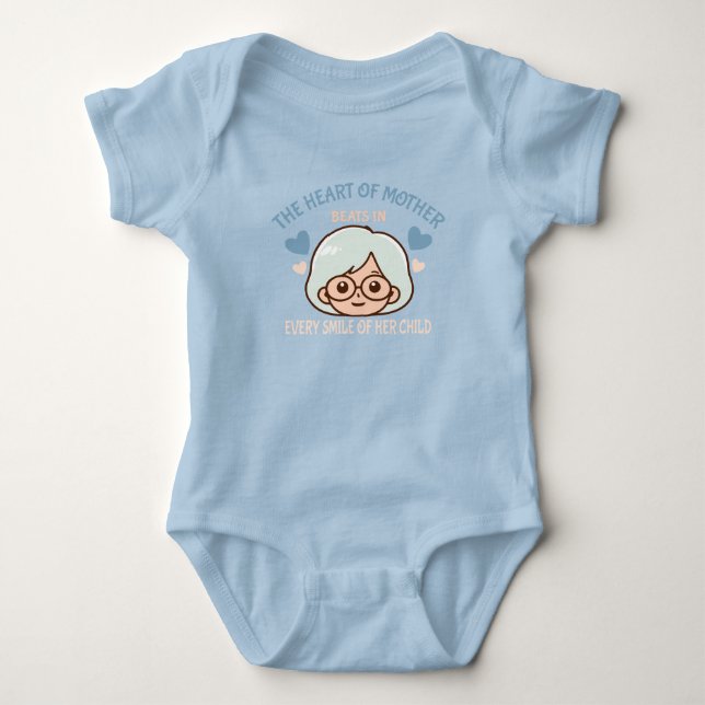 heartfelt mother love - mother's day baby bodysuit (Front)