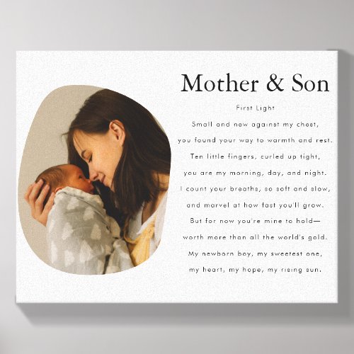 Heartfelt Mother & Son Poem Photo Tile keepsake