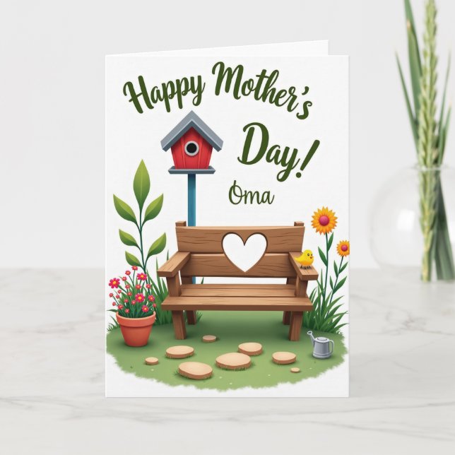 Heartfelt Mothers Day Bench Card (Front)