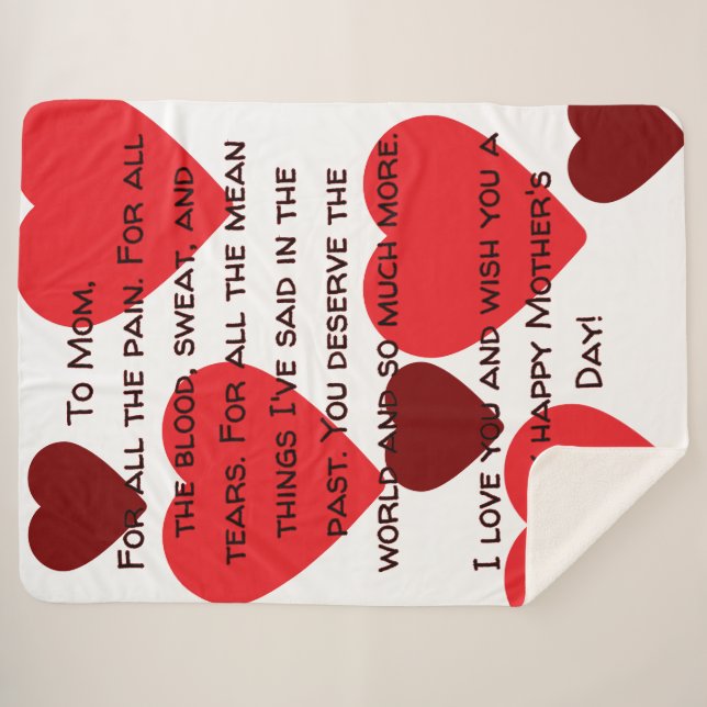 Heartfelt Mother's Day Blanket (Front (Horizontal))