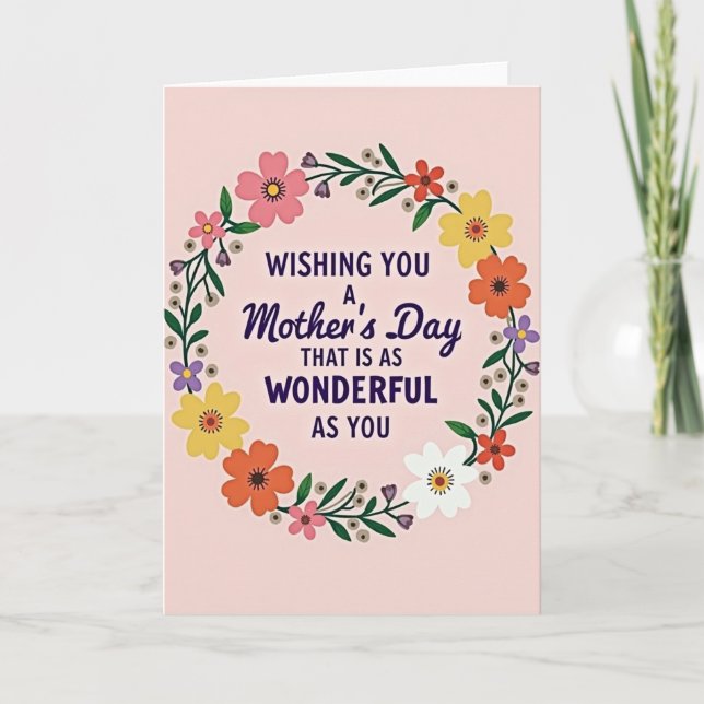 Heartfelt Mothers Day Floral Card (Front)