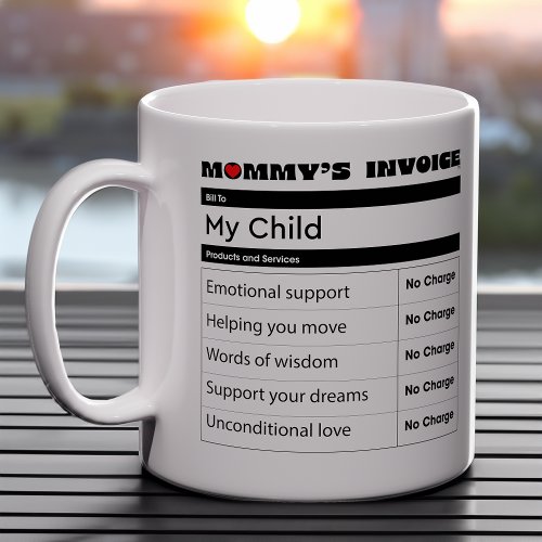 Heartfelt Mothers Love Invoice _ Family Memories Coffee Mug
