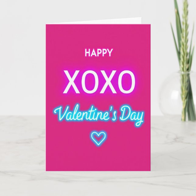 Heartfelt Neon Valentine Card (Front)