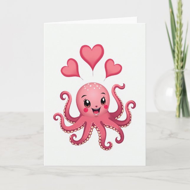 Heartfelt Octopus Friend Card (Front)