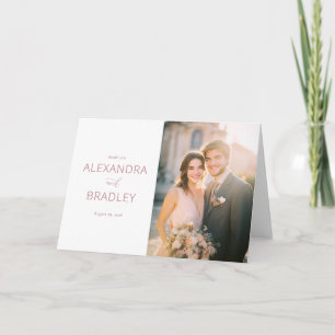 Heartfelt Off-White Elegant Photo Thank You Card