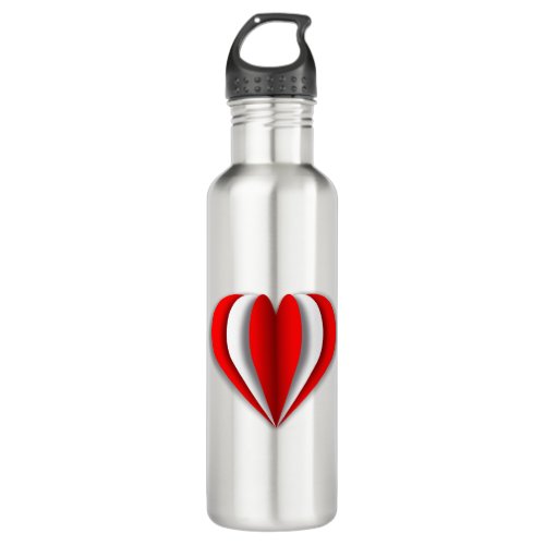 Heartfelt Origami Stainless Steel Water Bottle